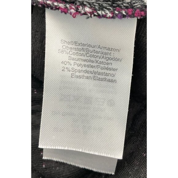 DKNY Sleeveless Purple Black Plaid Tweed Sheath Dress Button Accents Size 2 - Picture 7 of 10